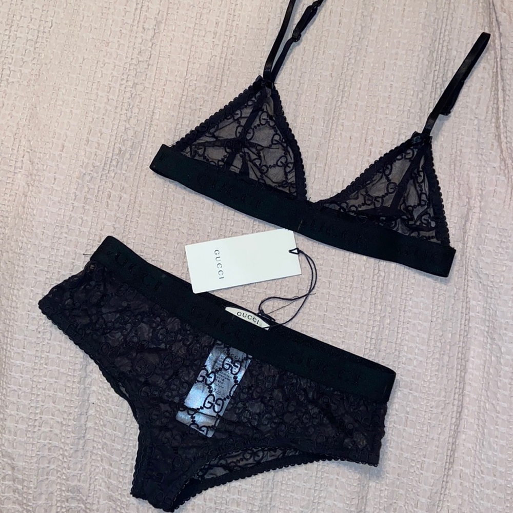 GG Black Bralette & Underwear Set